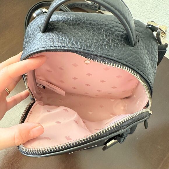 Kate Spade New York Black Pebbled Leather Carter Street Mini Caden Backpack City main image 7